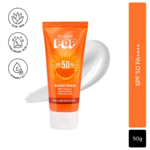 SUGAR POP SPF 50 Sunscreen With Vitamin C, Niacinamide & Hyaluronic Acid 30GM